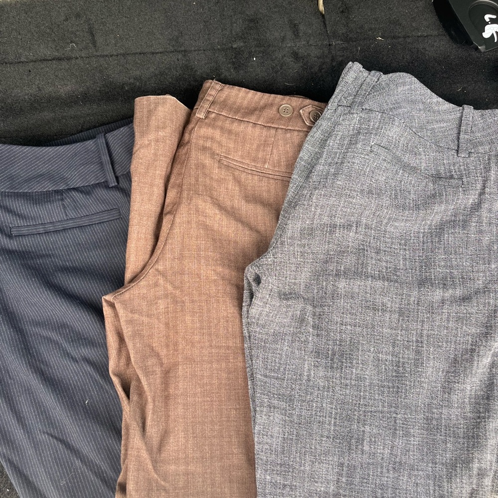 Business Trousers Women's Pants Trio in Blue, Brown, and Gray